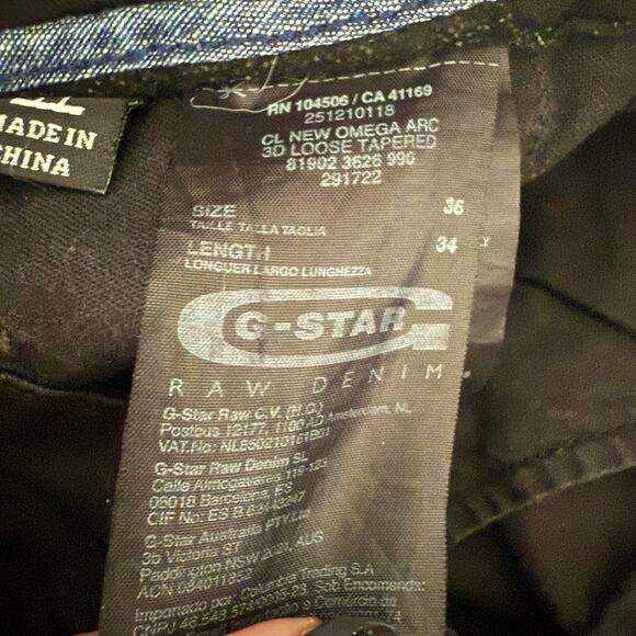 G-STAR RAW Correct Line |  CL New Omega Arc Black 3D Loose Tapered Chino 36x34 - Picture 7 of 7